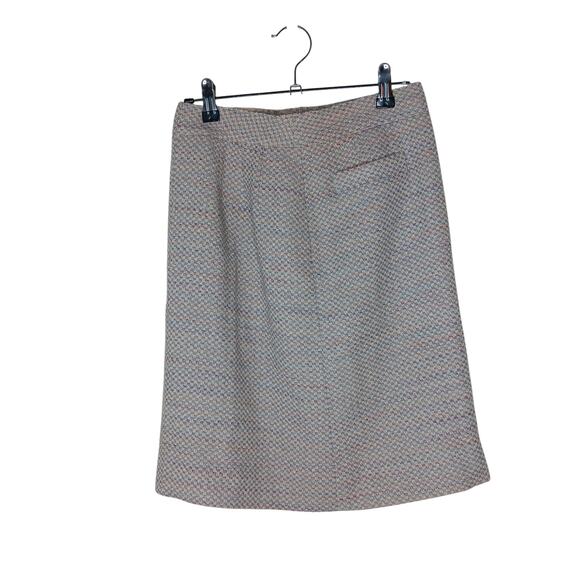 Chloé Pink Purple Tweed Wool Skirt S/M Button Front France Lined Classic Mod - Picture 5 of 9